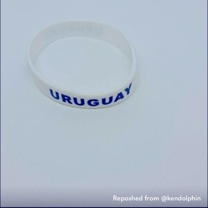 Uruguay Flag Bracelet 1 Rubber White Blue soccer